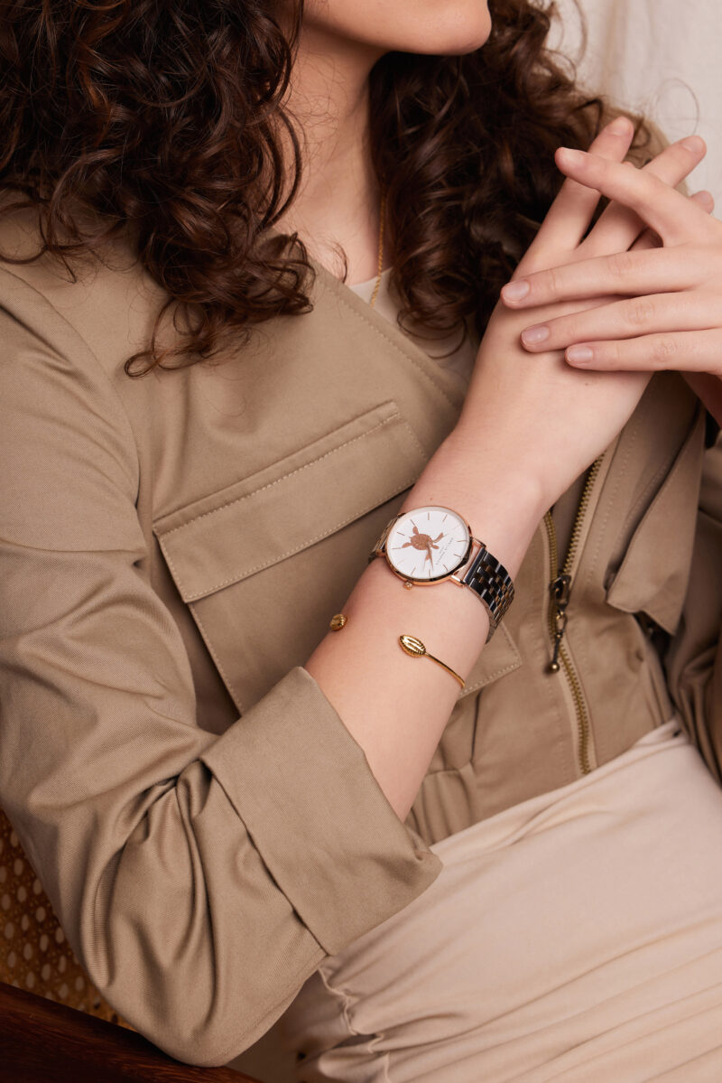 Rose Turtle Rose Gold & Silver Link - Image 2