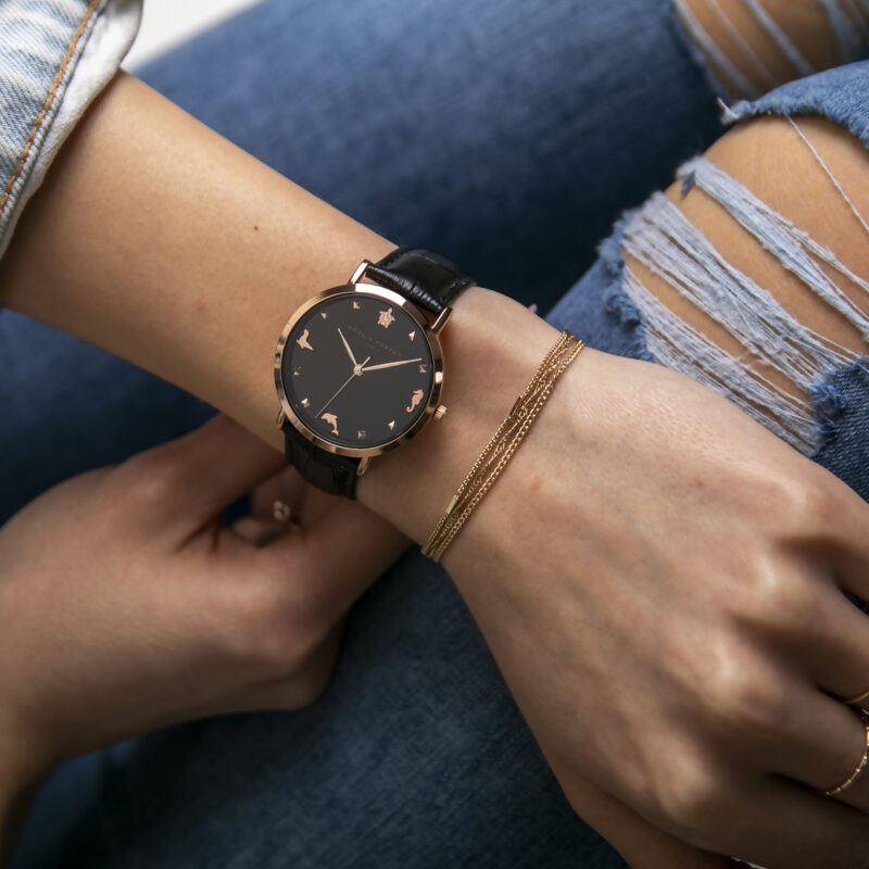 Gold Charm Black Leather - Image 9