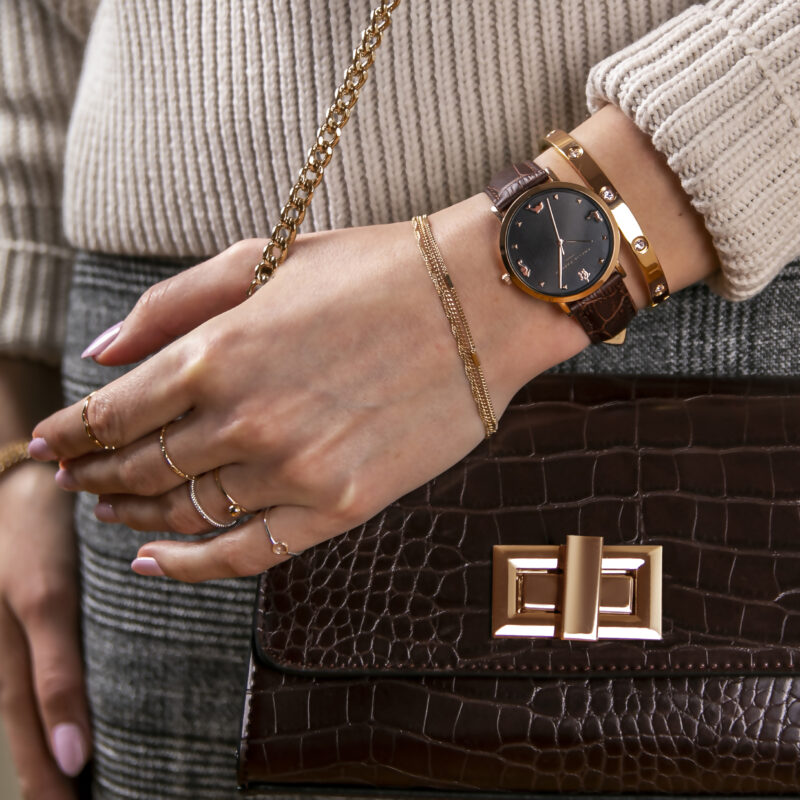 Gold Charm Brown Leather - Image 9