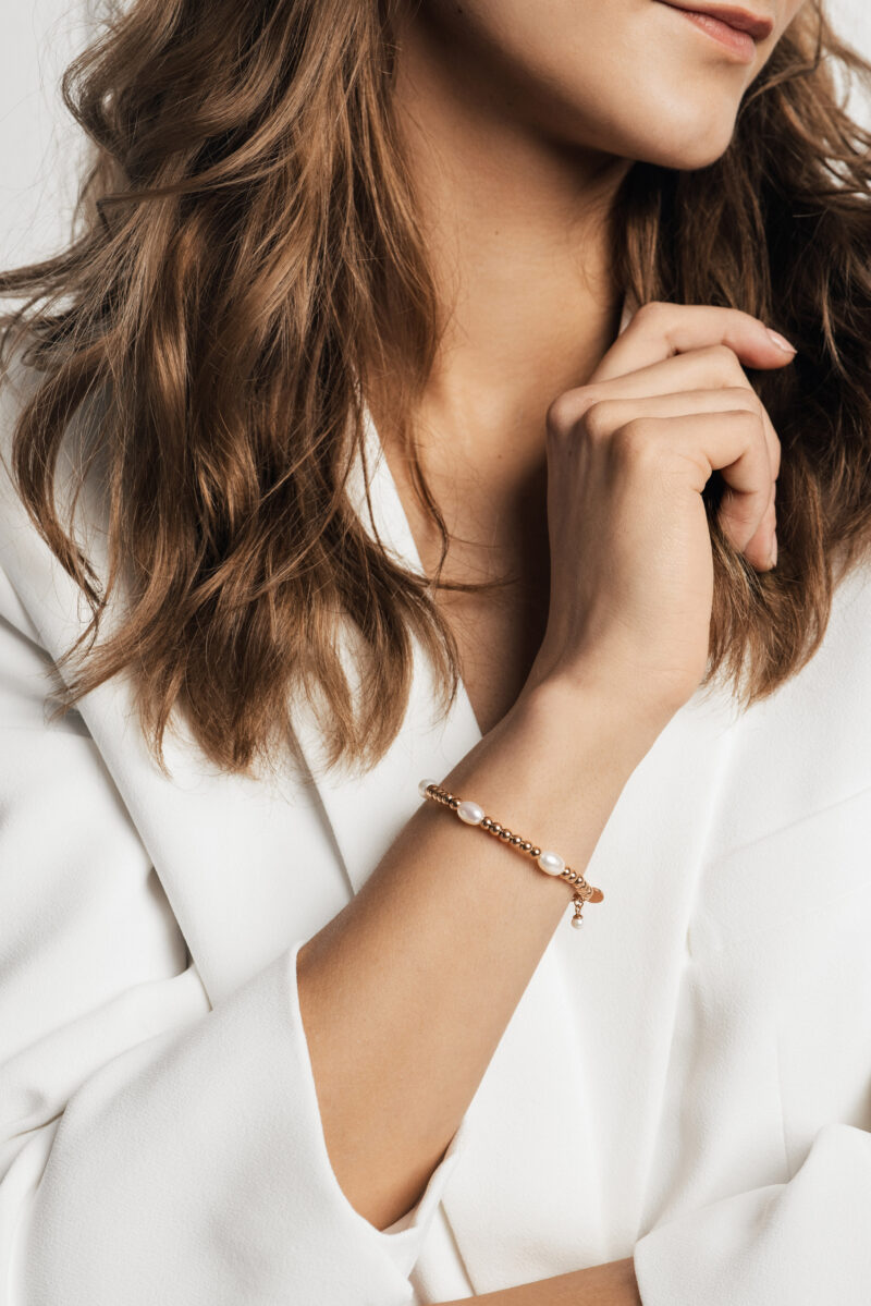 Josephine Pearl Rose Gold Bracelet - Image 2