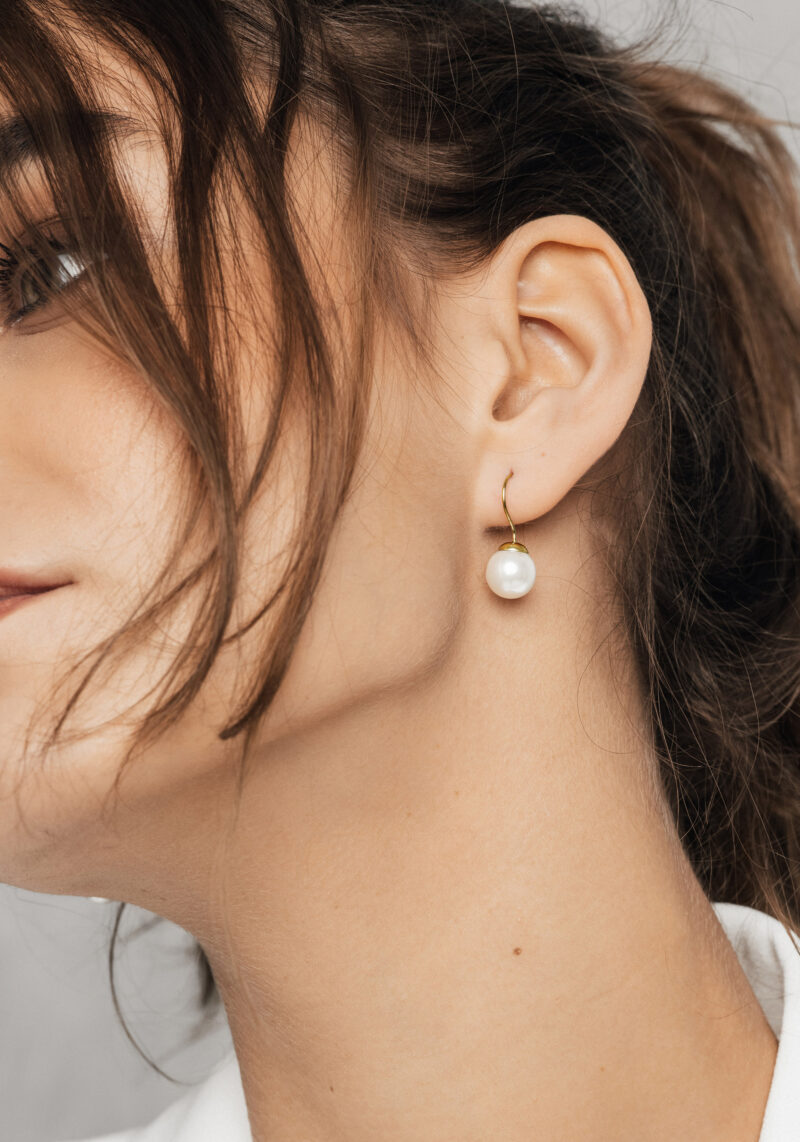Daphne Pearl Gold Hook Earrings - Image 5