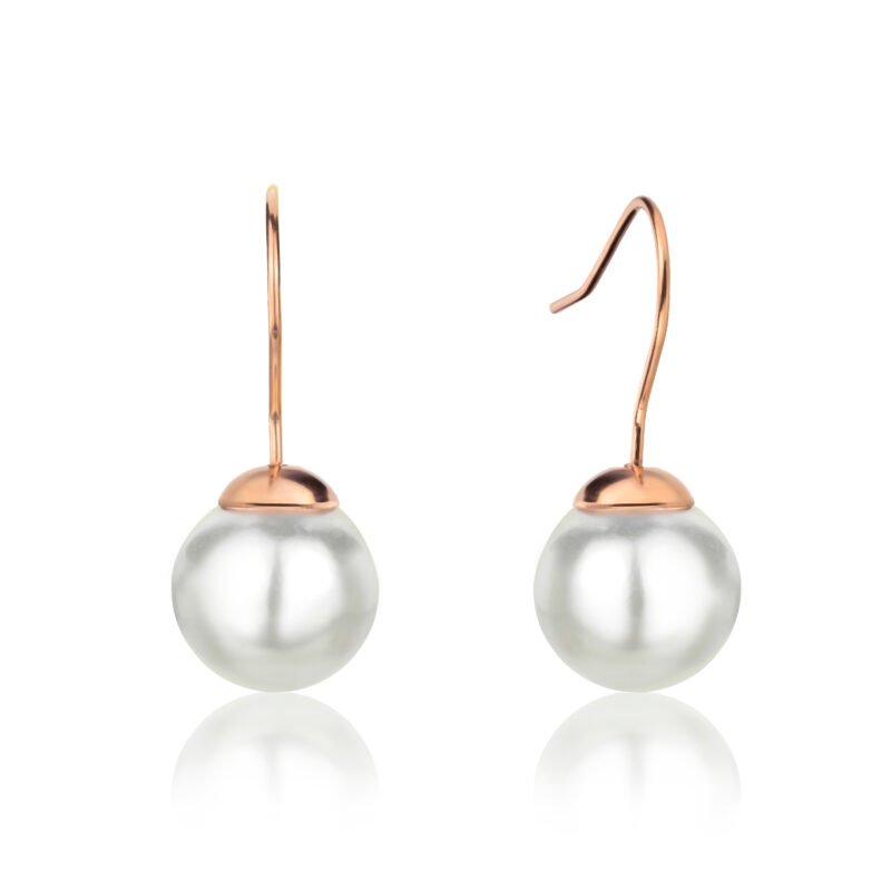 Daphne Pearl Rose Gold Hook Earrings