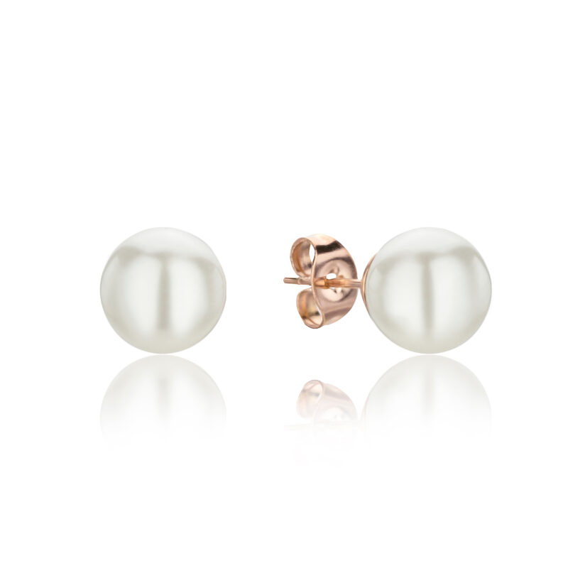 Diane Pearl Rose Gold Stud Earrings - Image 4