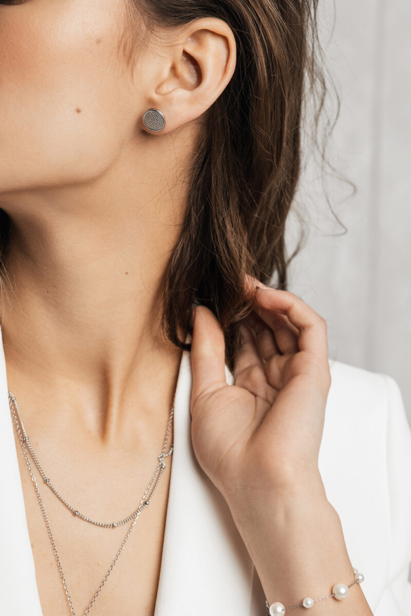 Danielle Silver Stud Earrings - Image 8