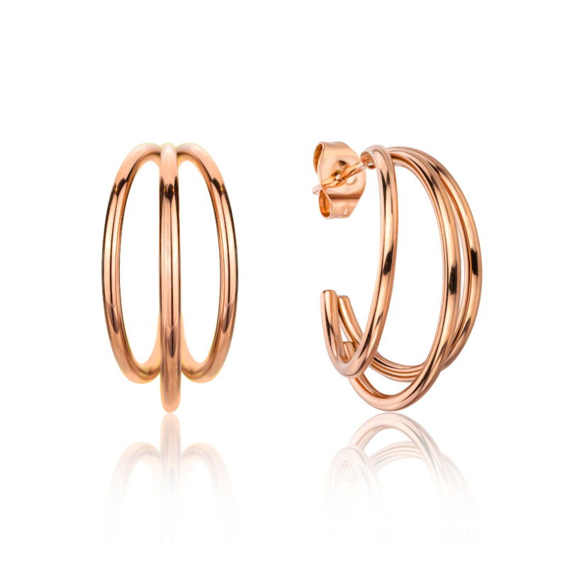 Florine Rose Gold Hoop Earrings - Image 7