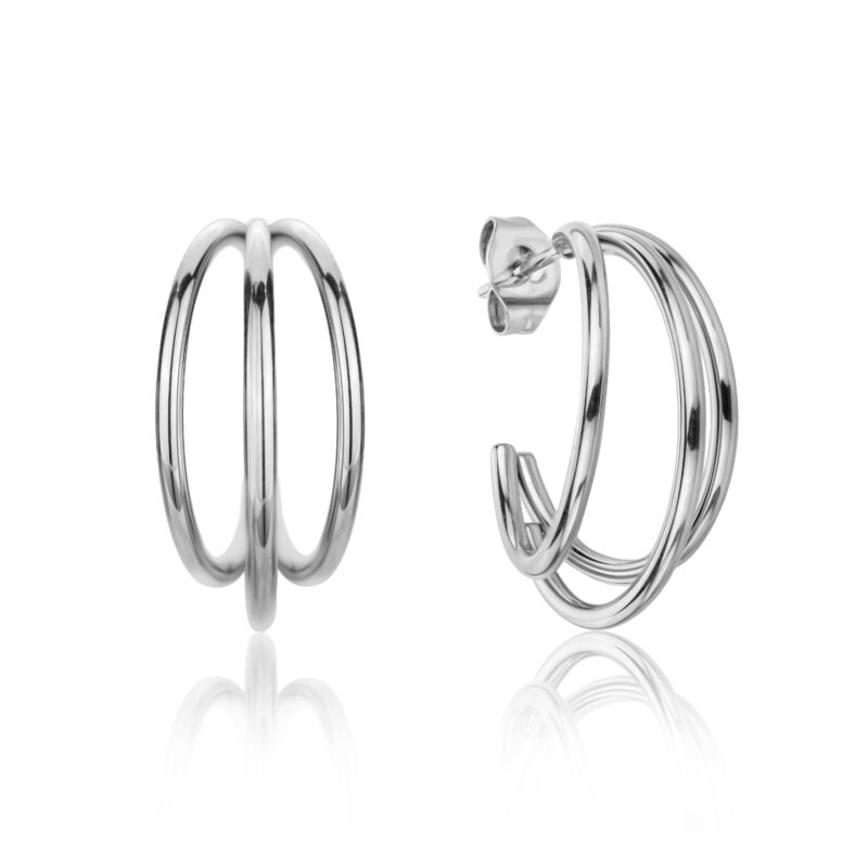 Florine Silver Hoop Earrings - Image 7
