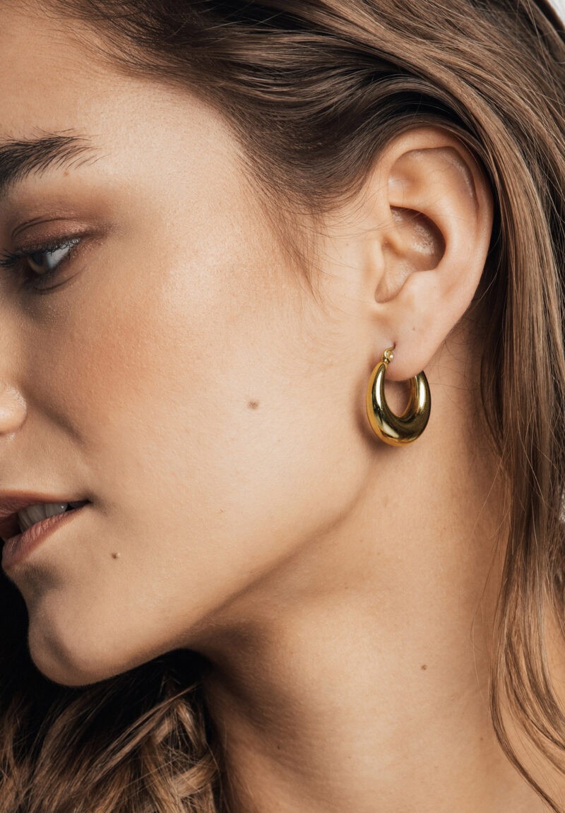 Luna Gold Hoop Earrings - Image 8