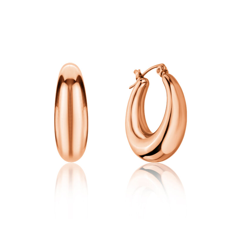 Luna Rose Gold Hoop Earrings - Image 7