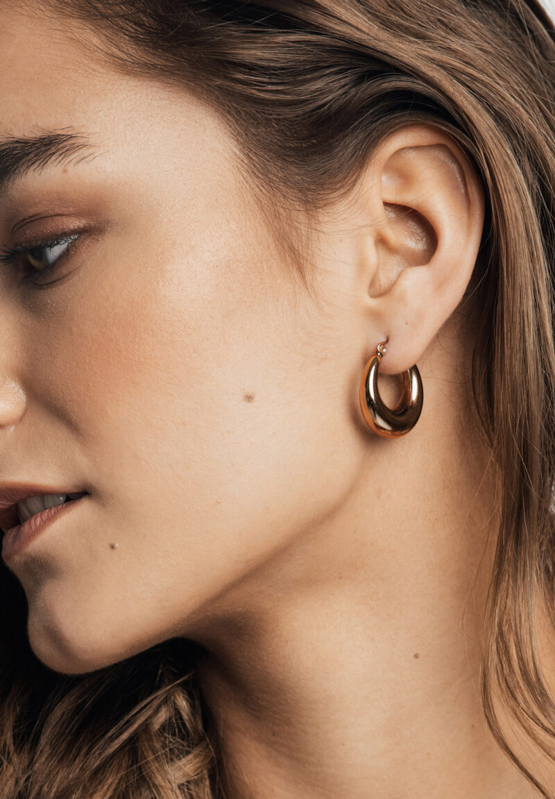 Luna Rose Gold Hoop Earrings - Image 8