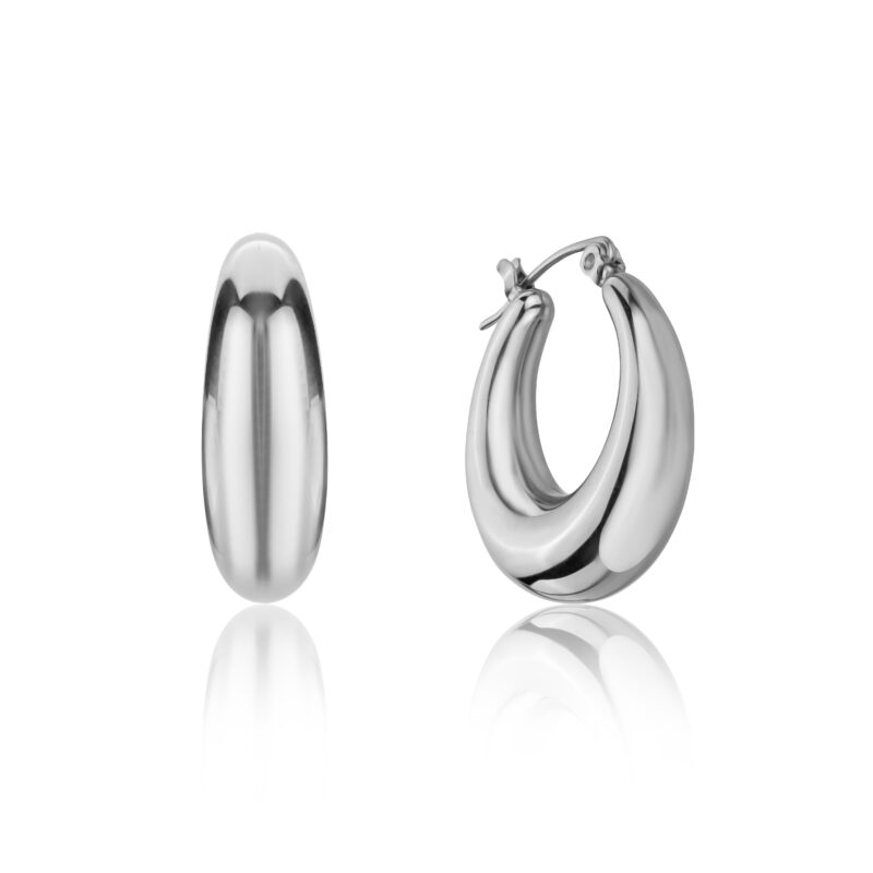 Luna Silver Hoop Earrings - Image 7