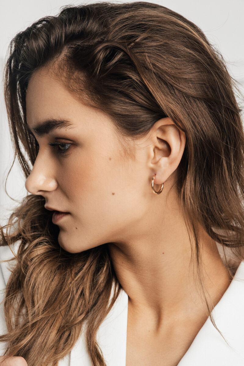 Maria Rose Gold Hoop Earrings - Image 8