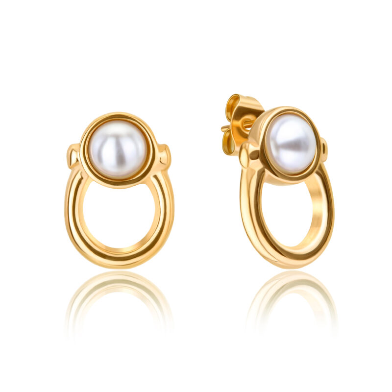 Maja Gold Stud Earrings - Image 4
