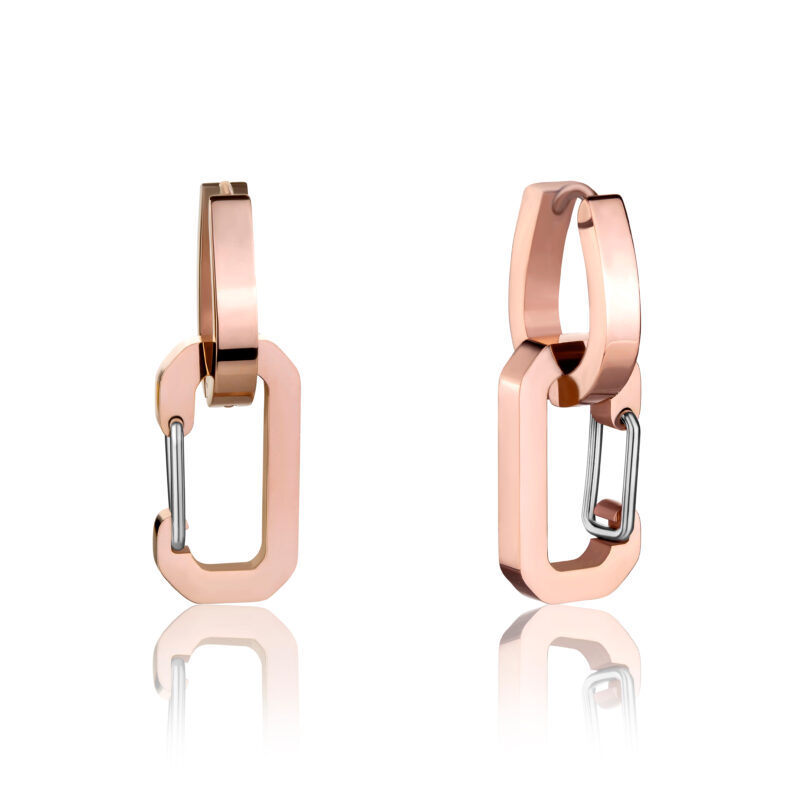 Vesta Rose Gold Huggie Earrings - Image 9