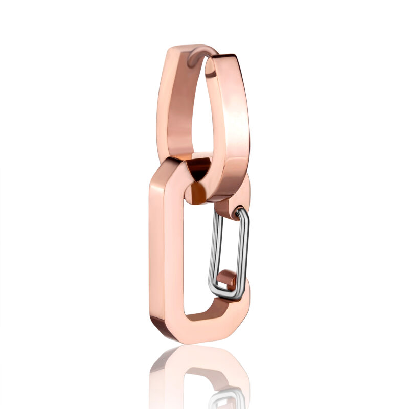 Vesta Rose Gold Huggie Earrings - Image 7