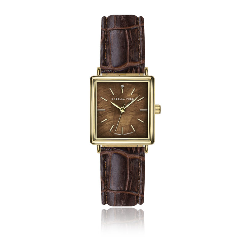 Marie Rose Brown croco Padded and stitched smooth - Image 8