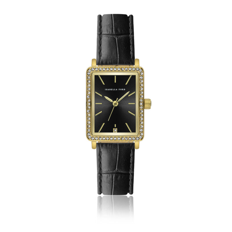 Adelaide Black  Padded and stitched croco - Image 9