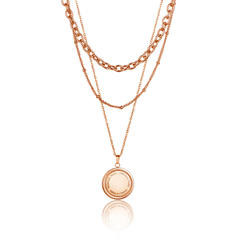 Arielle Trinity Rose Gold Necklace - Image 11