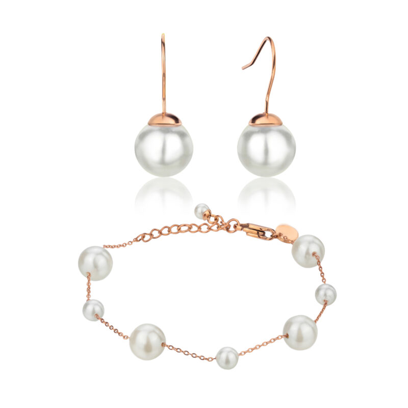 Linda Pearl Rose Gold Set