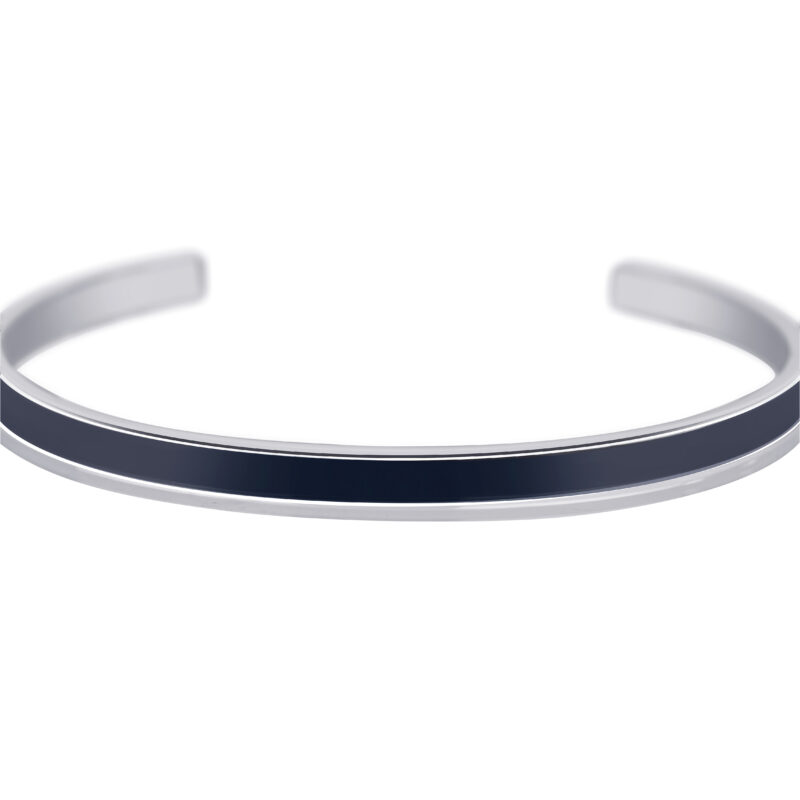 Bergamo  Bracelet  Dark blue Genuine Leather/Stainless steel - Image 7