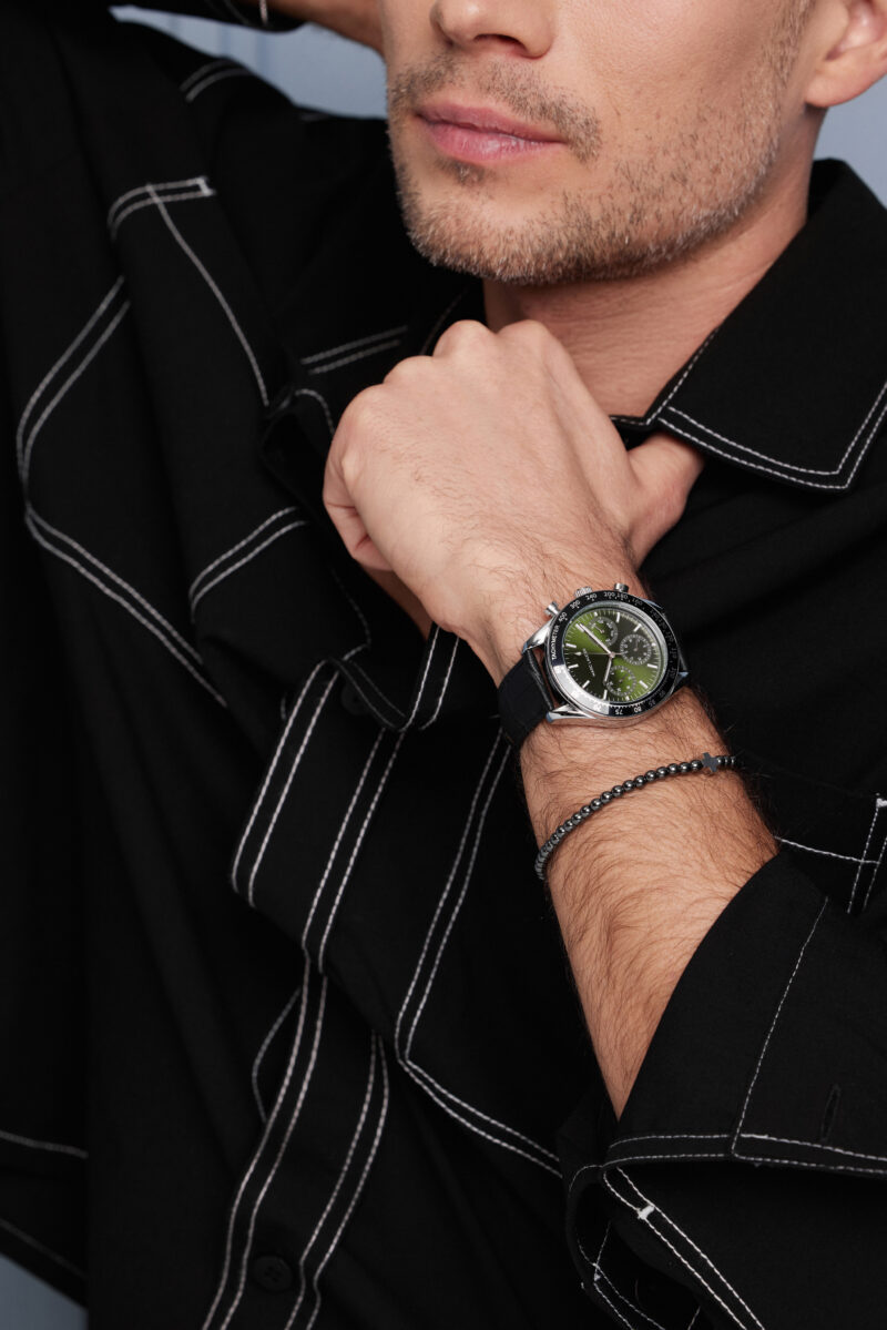 Lisbon Green Sunray  Genuine calf croco leather - Image 2