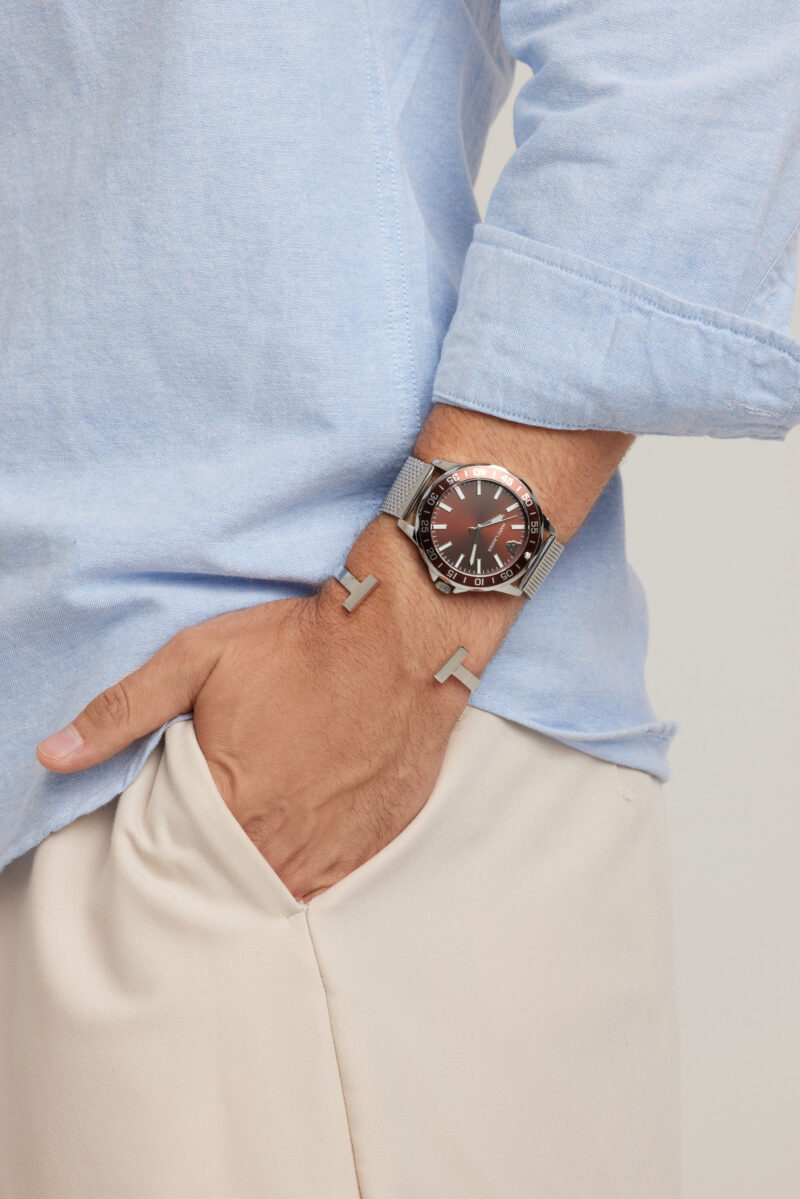 Ljublijana Chocolate brown sunray Mesh  Stainless steel - Image 9
