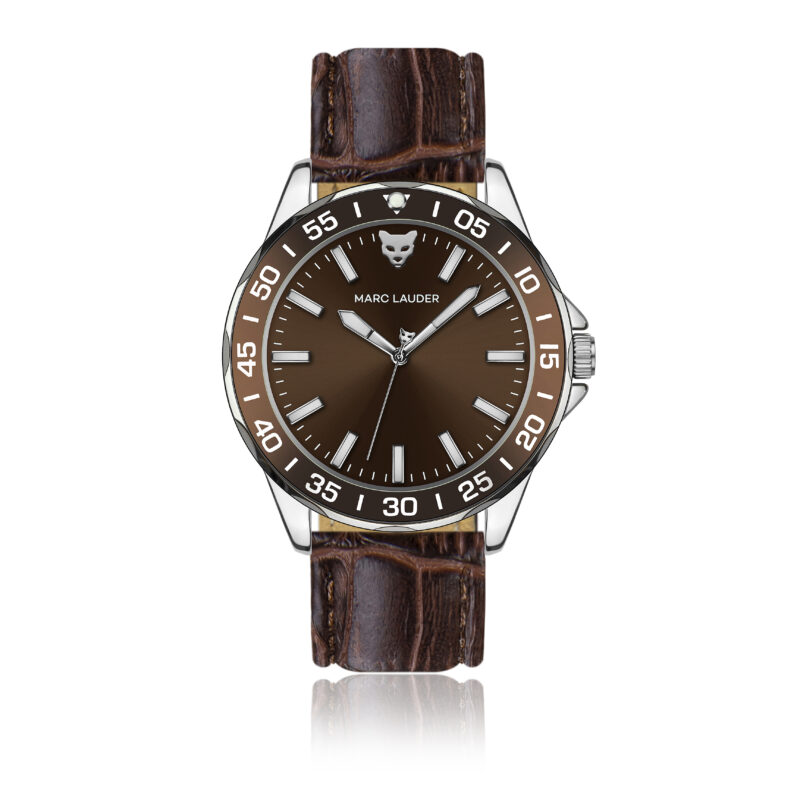 Ljublijana Chocolate brown sunray Padded and stitched croco Genuine calf leather