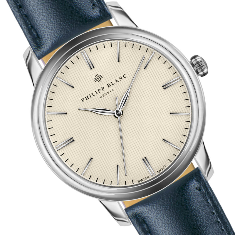 Zurich white dial blue leather - Image 14
