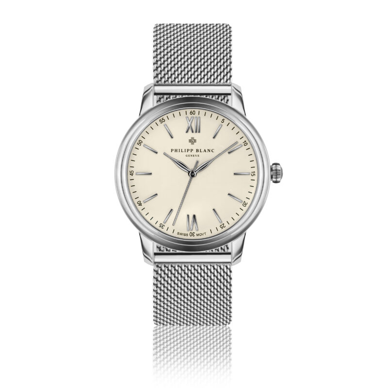 Geneva white dial silver mesh - Image 17