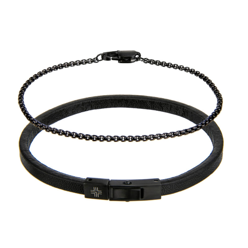 Gift set Black/Silver Genuine leather/Stainless steel - Image 6
