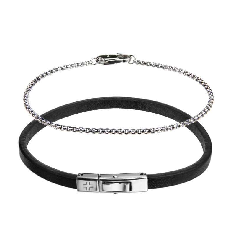 Gift set Black/Silver Genuine leather/Stainless steel - Image 6