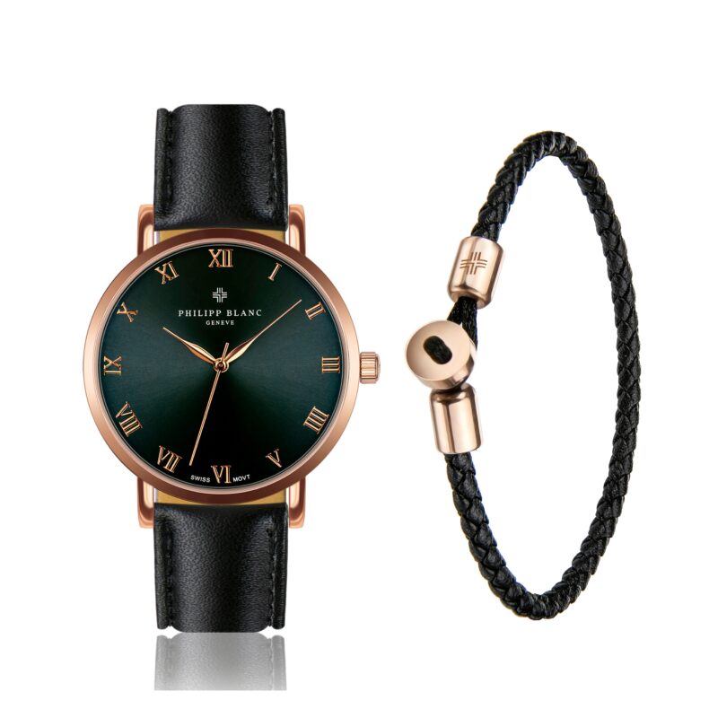 Bern black leather set