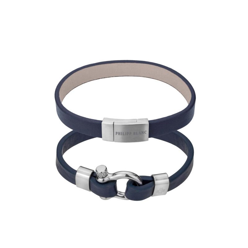 Paul Dark blue/Silver Genuine Leather/Stainless steel