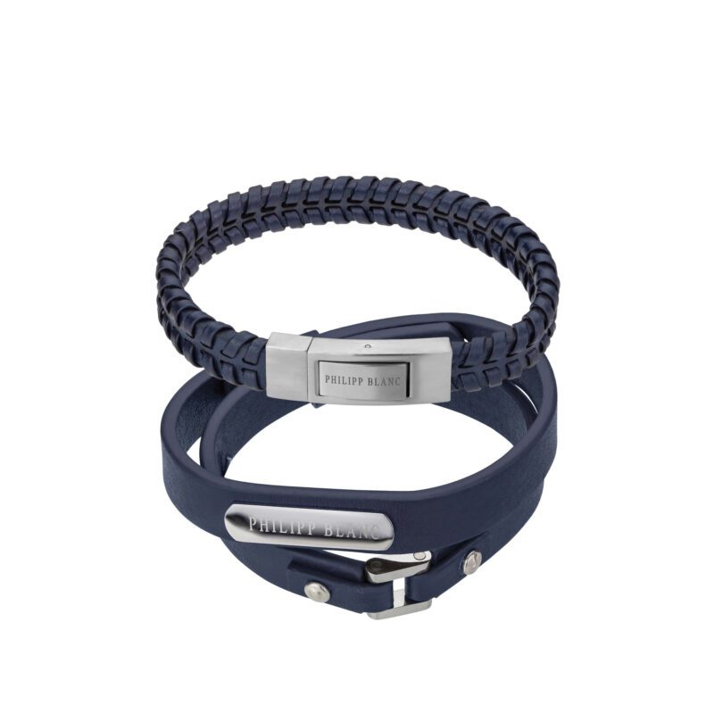 Andreas  Dark blue/Silver Genuine Leather/Stainless steel