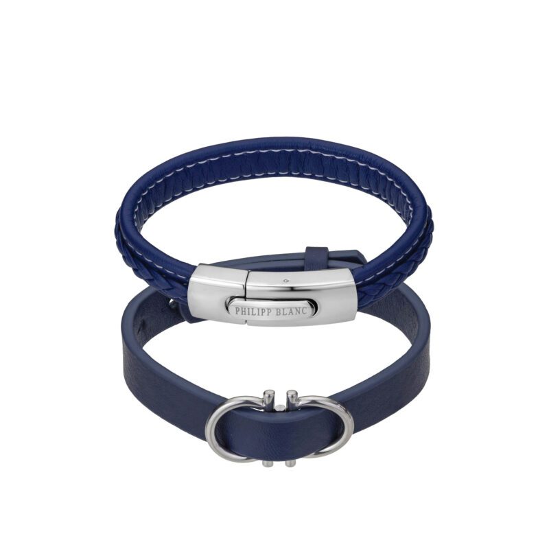Henry Dark blue/Silver Genuine Leather/Stainless steel