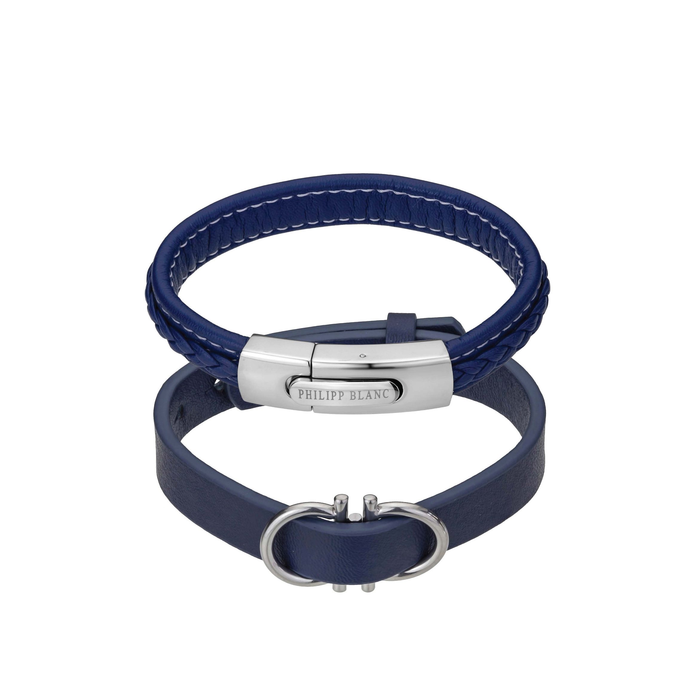 Henry Dark blue/Silver Genuine Leather/Stainless steel