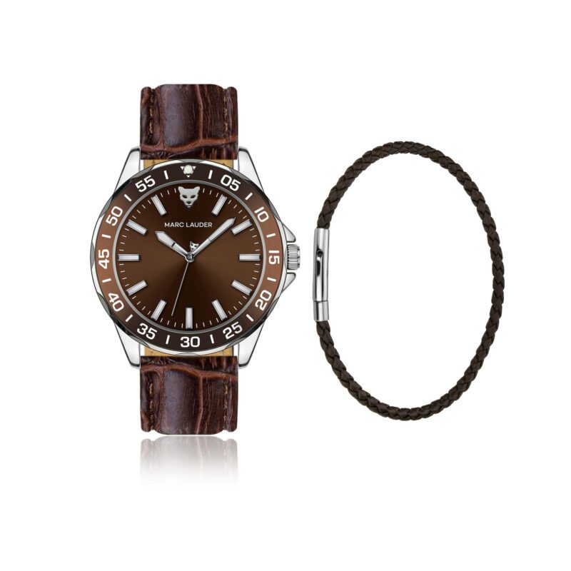 Ljublijana Chocolate brown sunray Padded and stitched croco Genuine calf leather Set - Image 3
