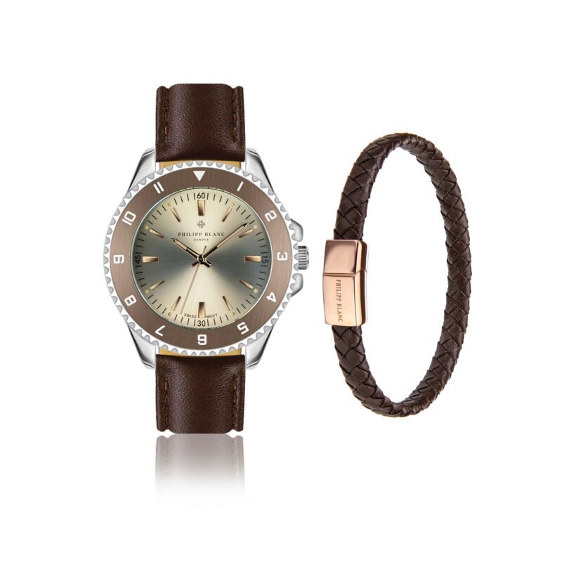 Avenches Brown Padded and stitched croco Set - Image 4